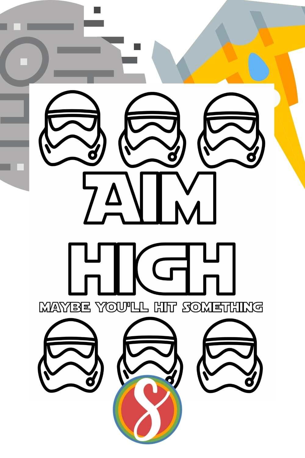 Aim high free storm troopers coloring page