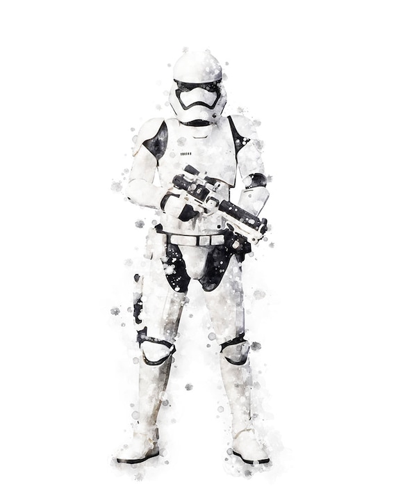 Star wars stormtrooper watercolor stormtrooper art print star wars printable wall art trooper poster stormtrooper painting star wars gift