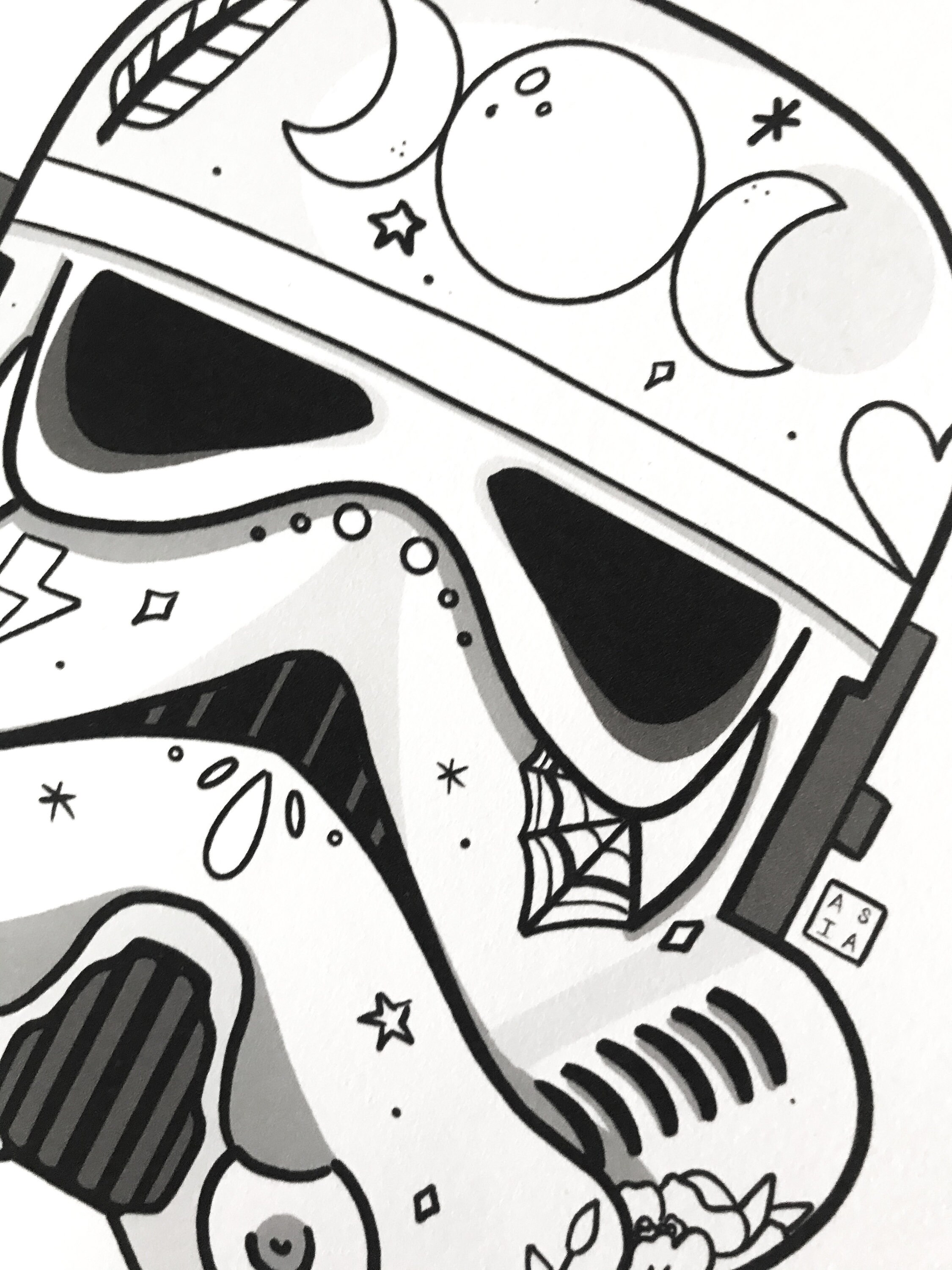 Stormtrooper tattoo helmet print star wars print