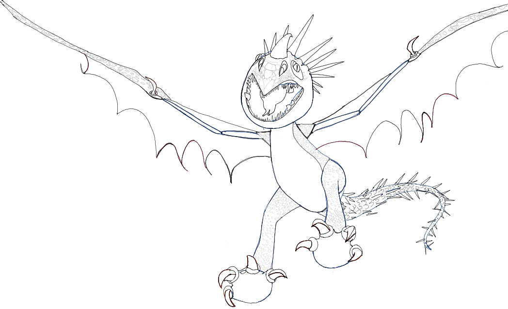 How to draw stormfly from how to train your dragon and in easy steps