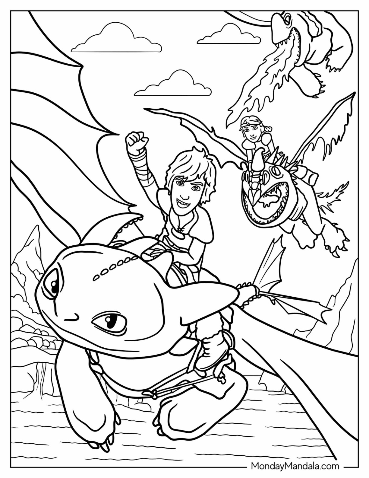 How to train your dragon coloring pages free pdfs