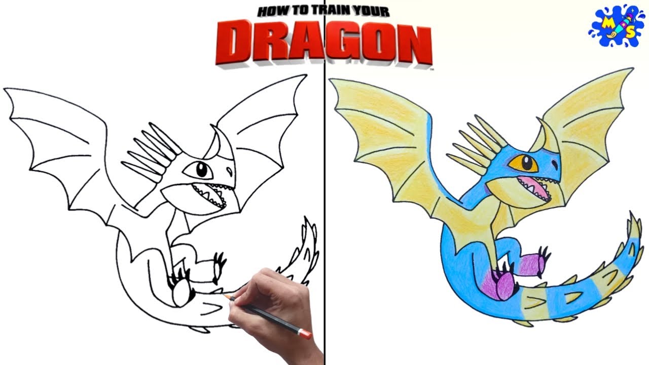 How to draw stormfly from how to train your dragon easy step by step