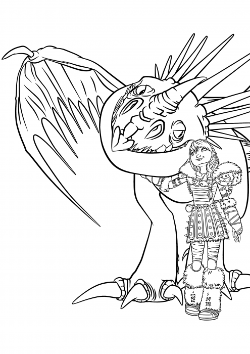 Astrid hugs thunderguild coloring pages how to train your dragon coloring pages