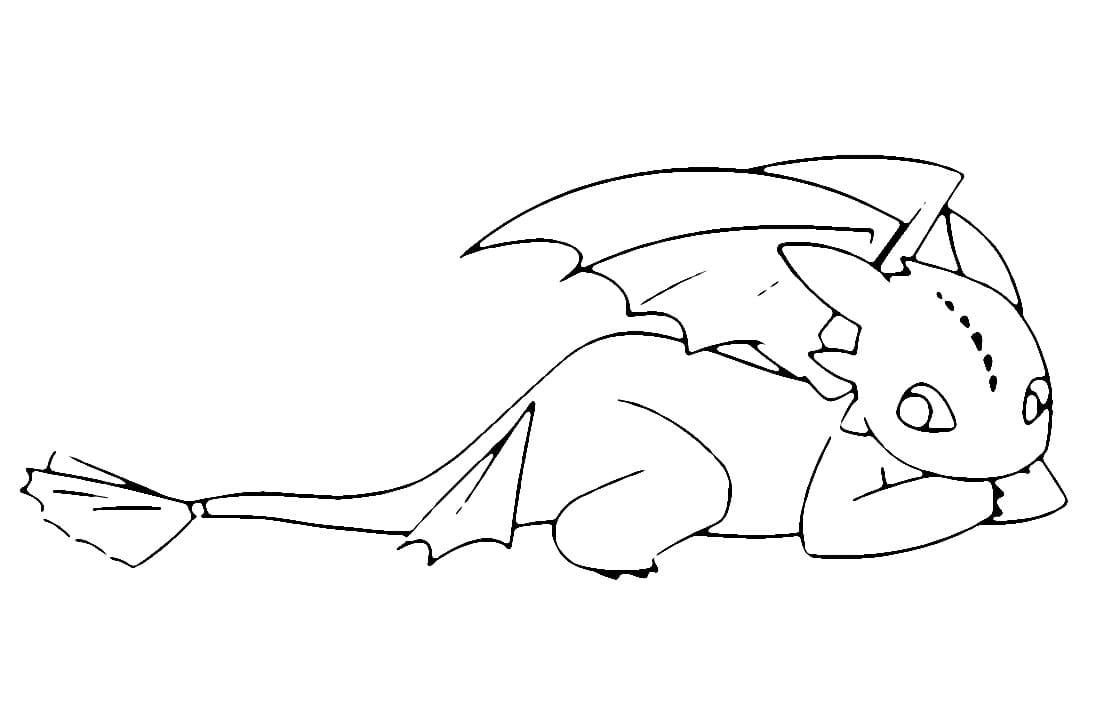 Free printable toothless coloring page