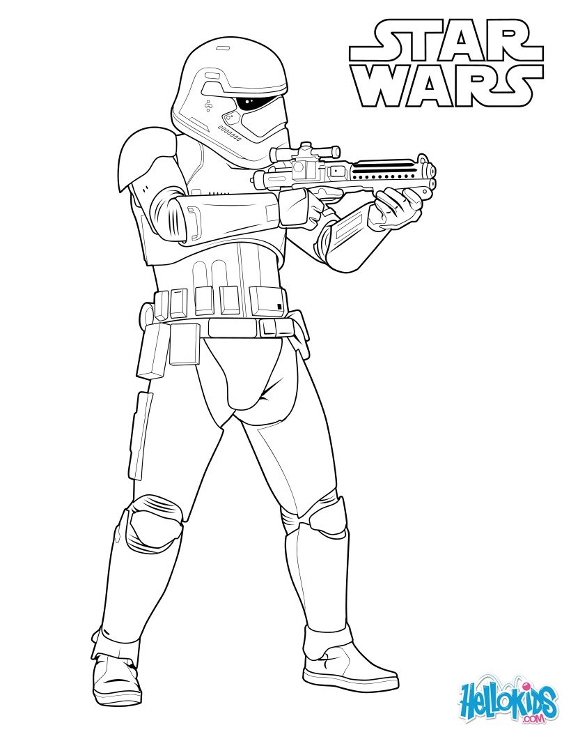 Stormtrooper of the first order coloring pages