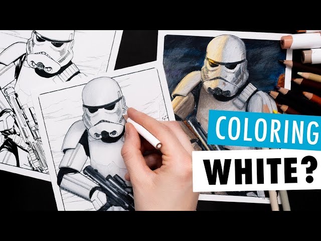 Coloring a white stortrooper coloring page