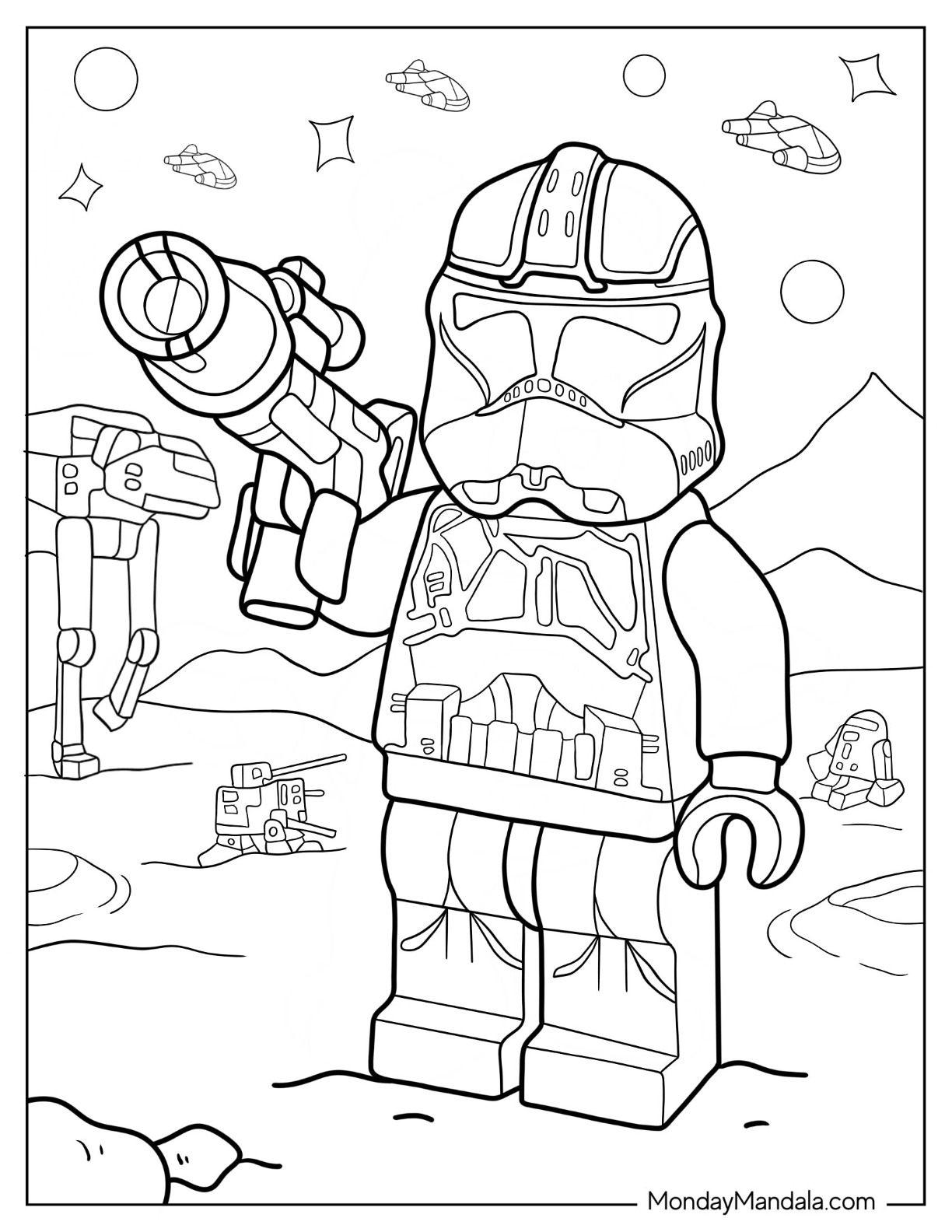 Lego star wars coloring pages free pdf printables