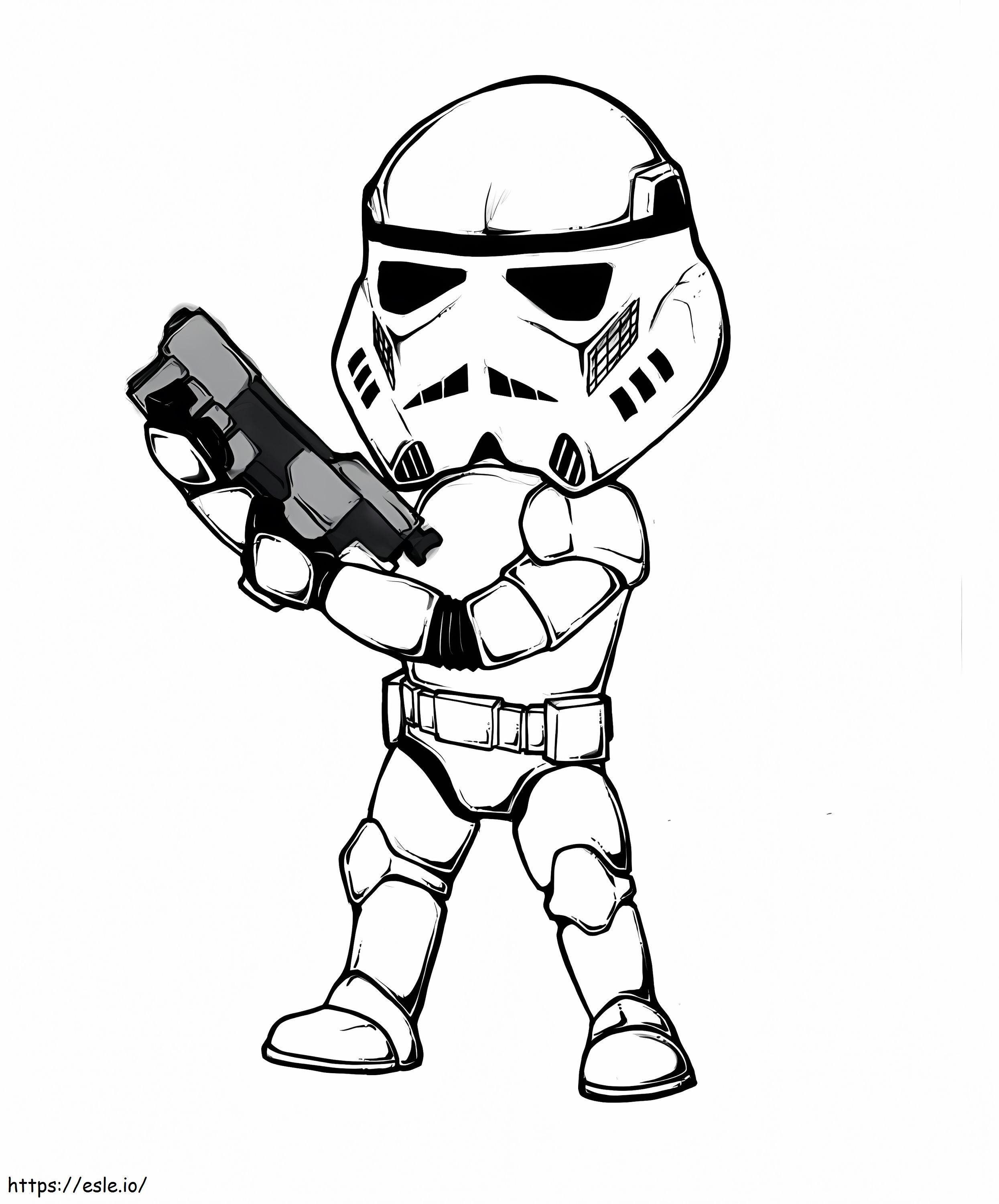 Chibi stormtrooper coloring page