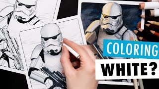 Coloring a white stortrooper coloring page