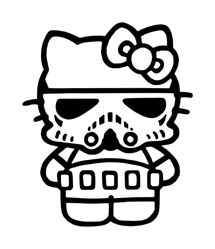 Hello kitty star wars stormtrooper decal x choose color