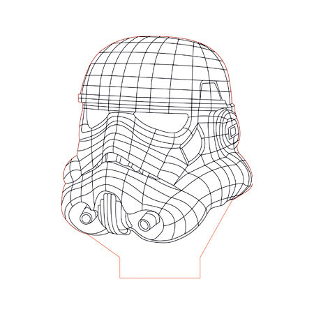 Star wars trooper helmet d illusion lamp plan vector file op