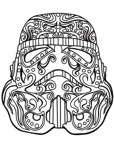 Star wars stormtrooper sugar skull coloring page free printable coloring pages