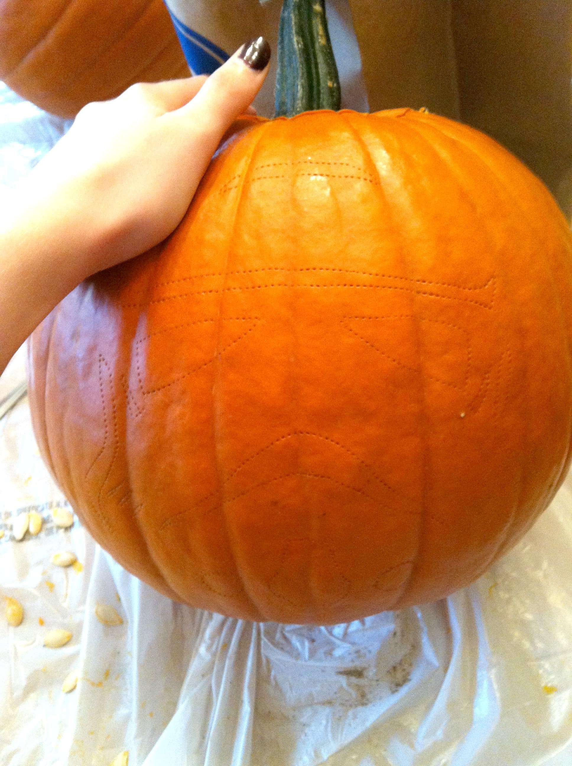 Stormtrooper pumpkin carving