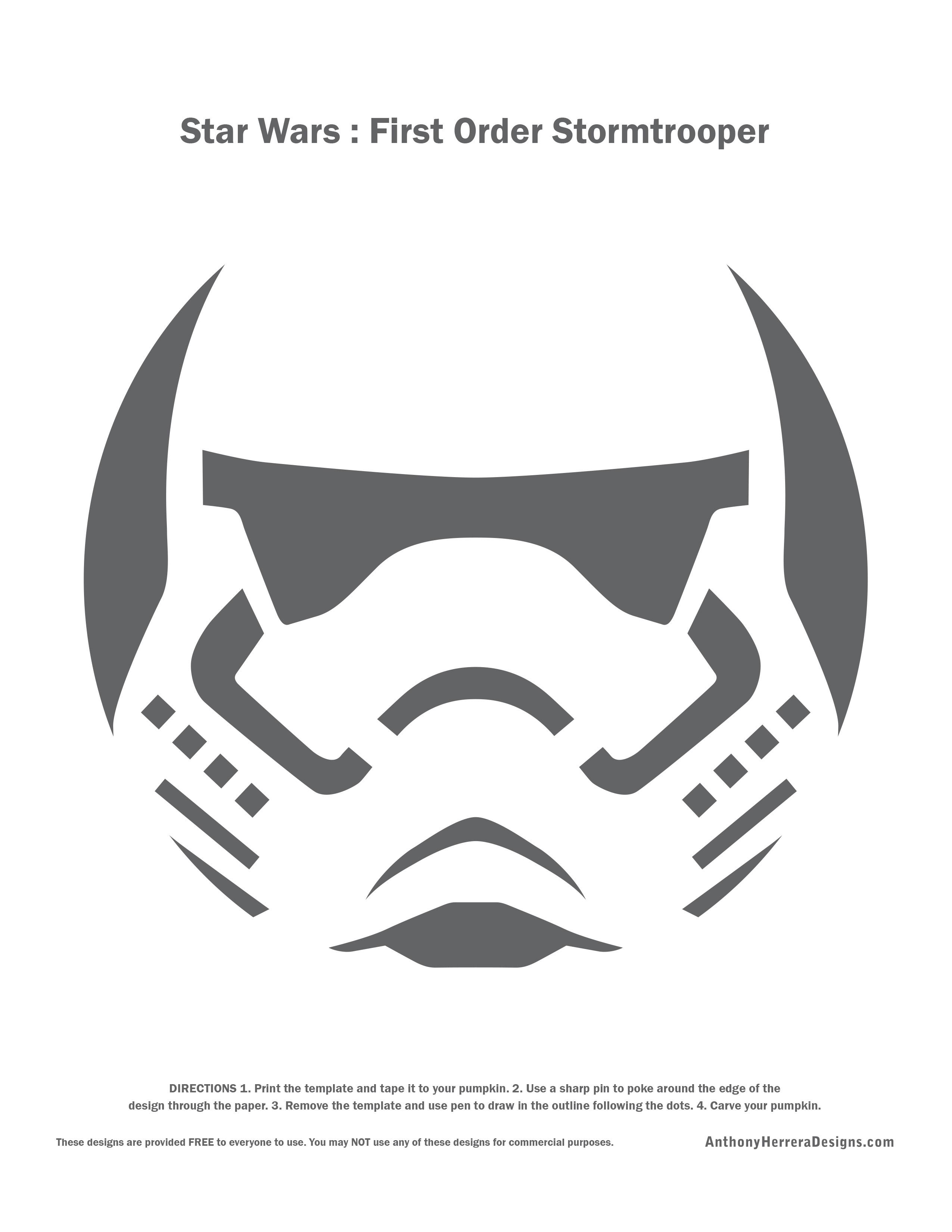 Star wars storm trooper stormtrooper free pumpkin stencil