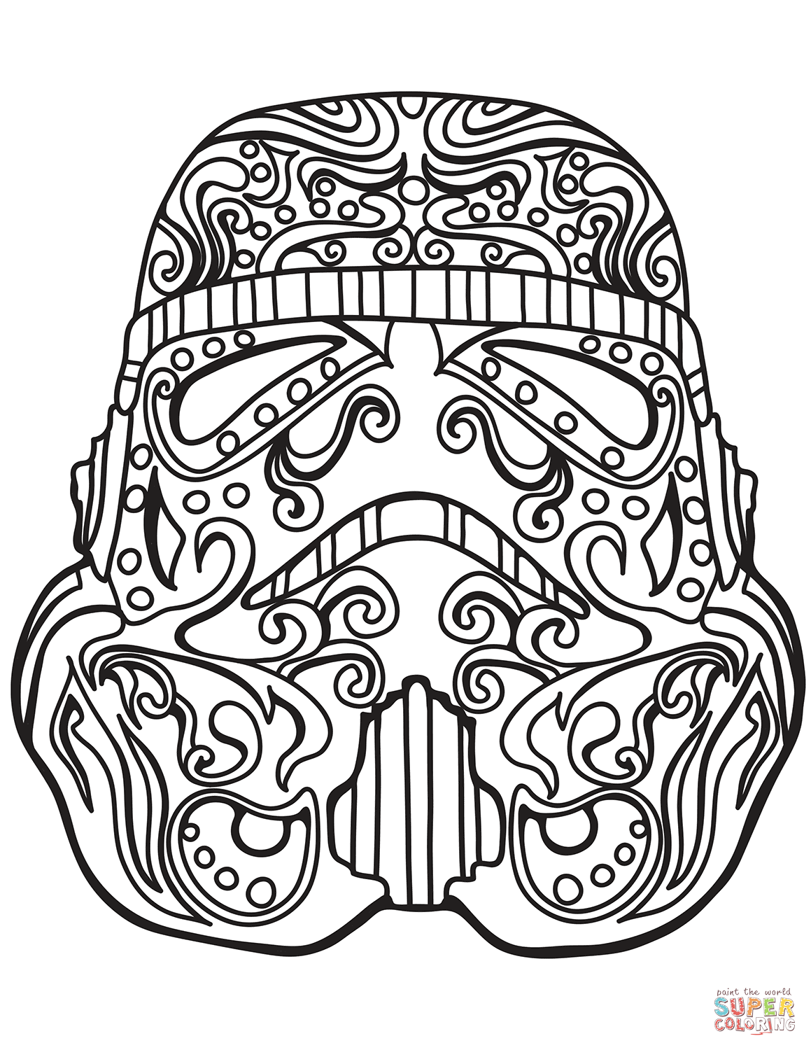 Star wars stormtrooper sugar skull coloring page free printable coloring pages