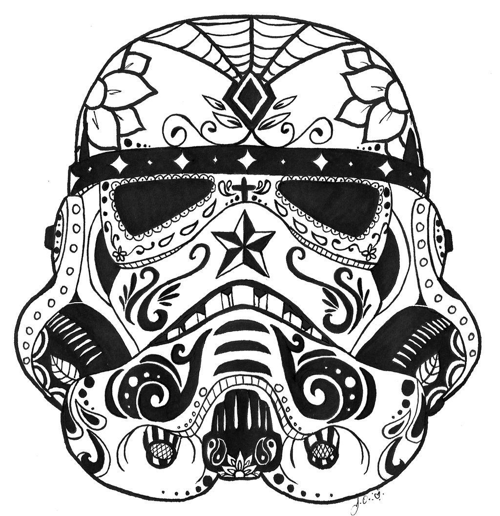 Star wars stormtrooper sugar skull coloring page skull coloring pages star wars sugar skull star wars drawings