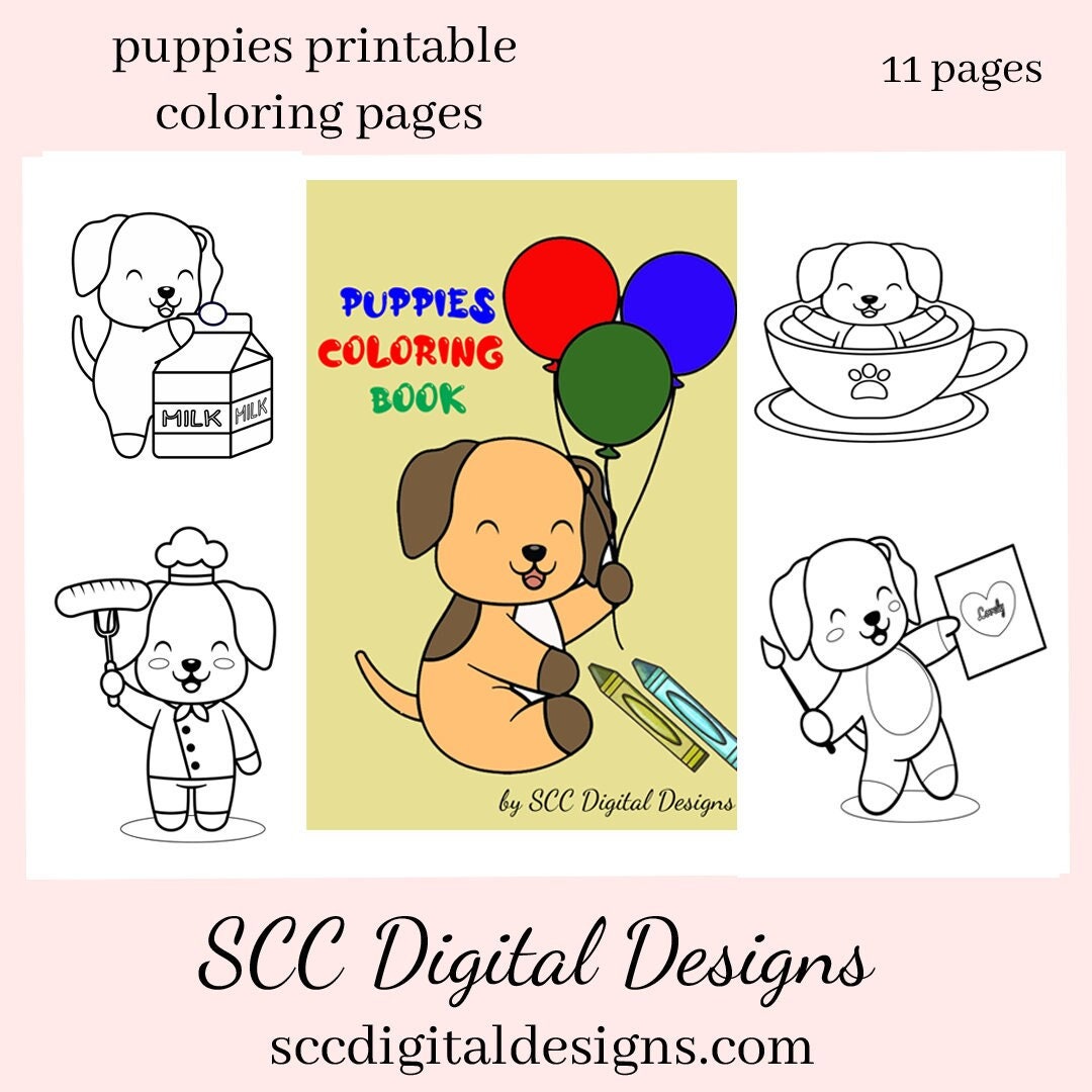 Dogs coloring pages for kids home school printables day care activi â scc digital designs