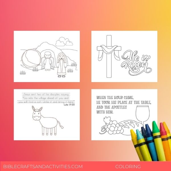 Easter story coloring pages