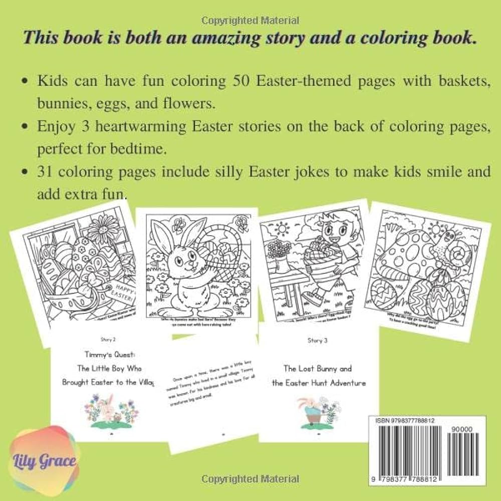 Easter coloring book with stories and funny jokes perfect bination of fun reading and learning both an easter story and coloring book for kids age