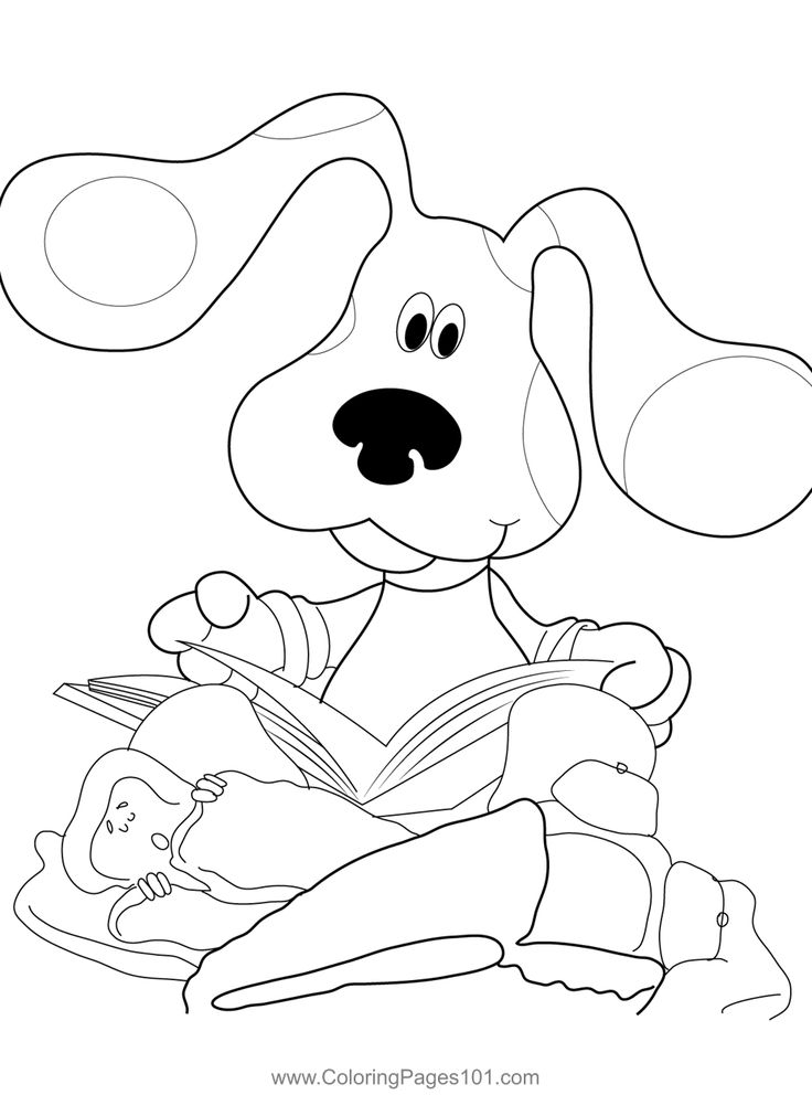 Blues clues reading story book coloring page reading story books coloring books reading stories