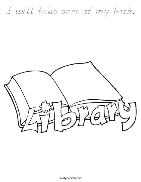 I will take care of my book coloring page library lesson plans library lessons elementary library