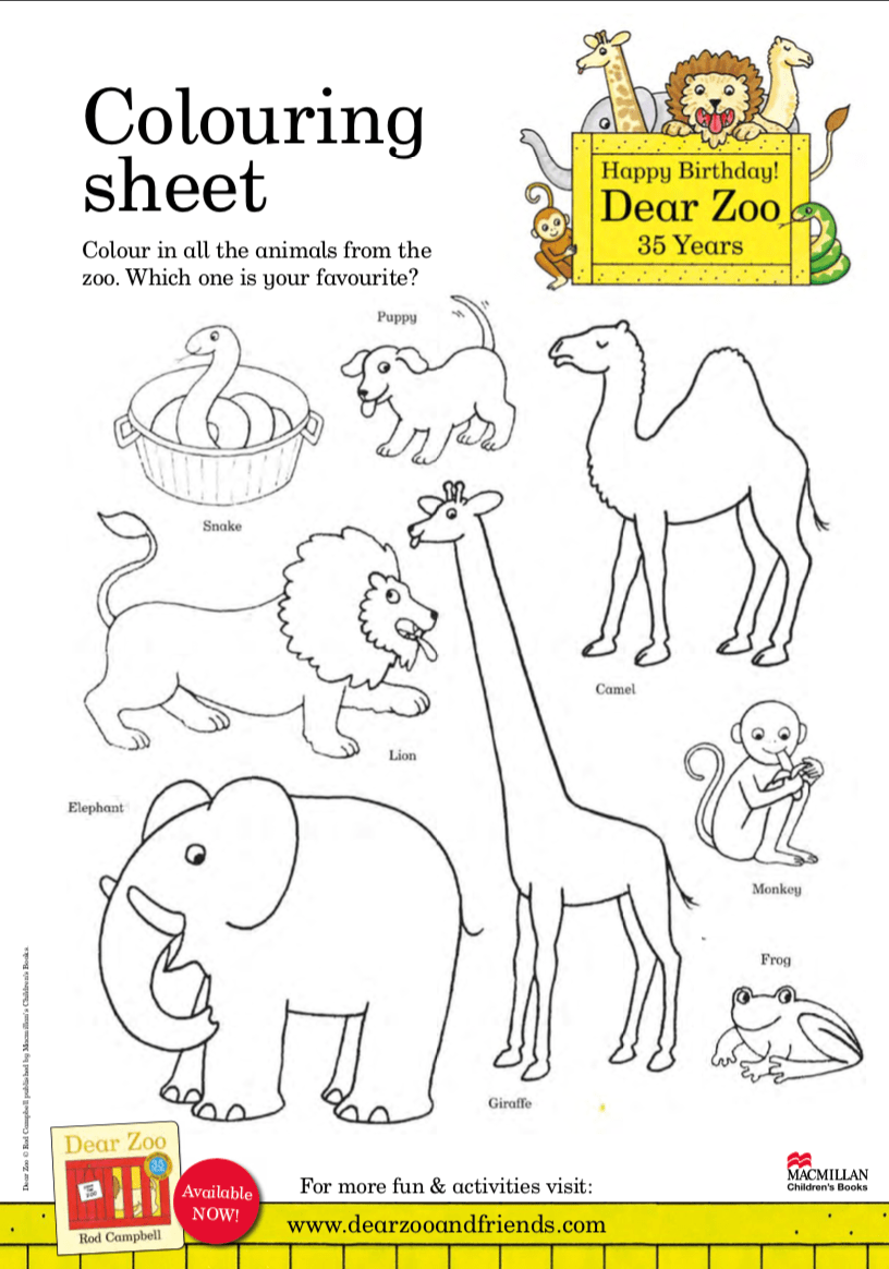 Colouring pages for kids inspired by their favourite books