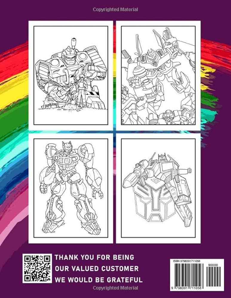 Robot coloring book coloring pages optimus prime bumblebee and other robots drawing images inside for teens adults stress relief birthday benjamin larissa books