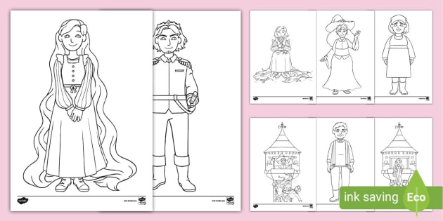 Rapunzel coloring sheets teacher