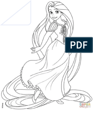 Rapunzel from disney tangled coloring page