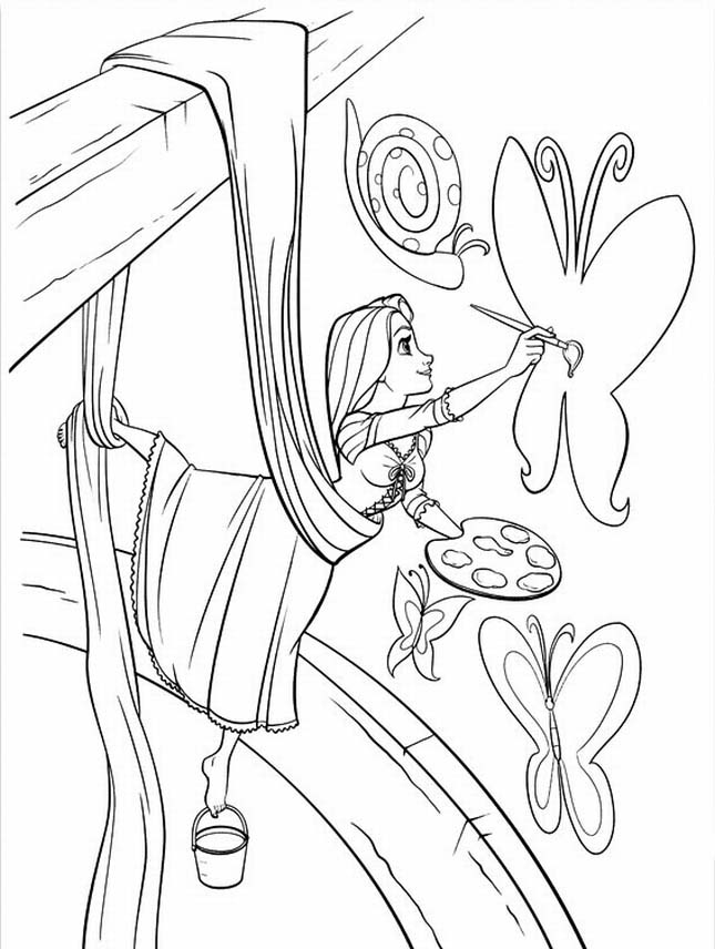 Rapunzel coloring pages