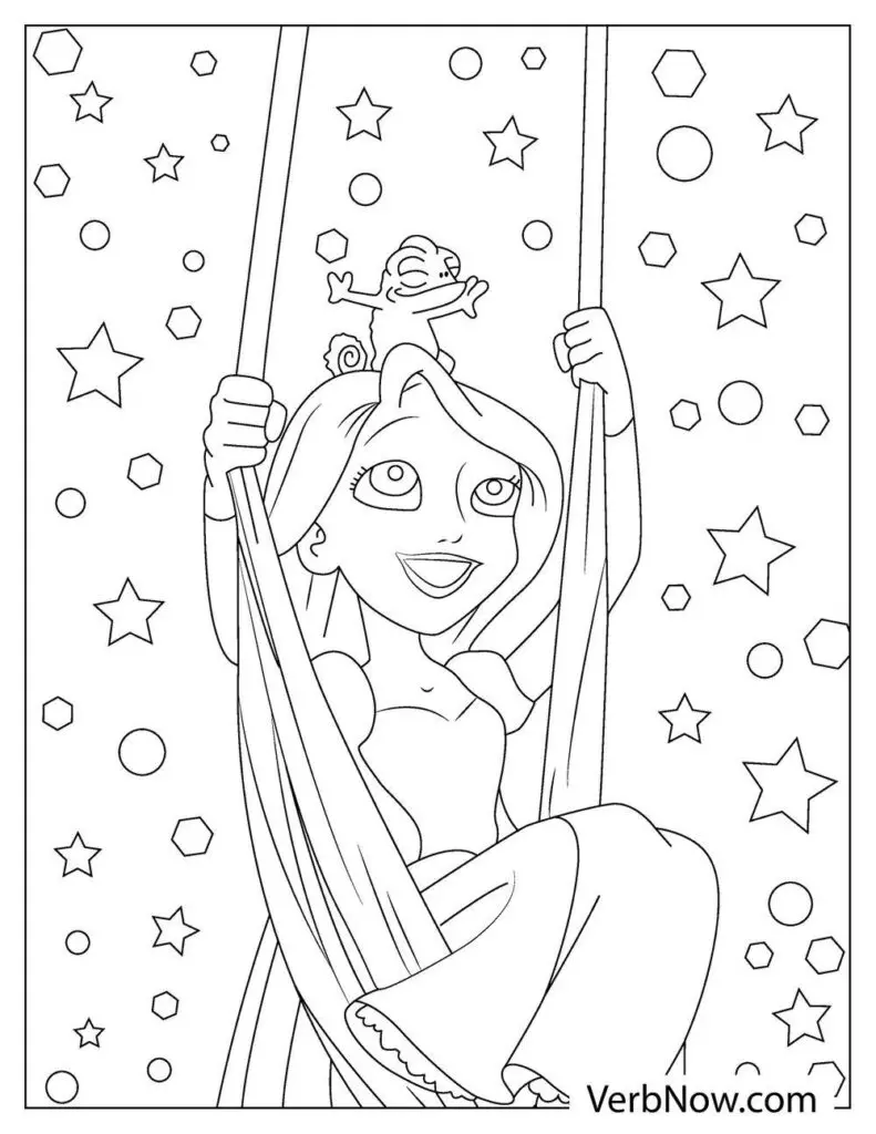 Free rapunzel coloring pages for download printable pdf