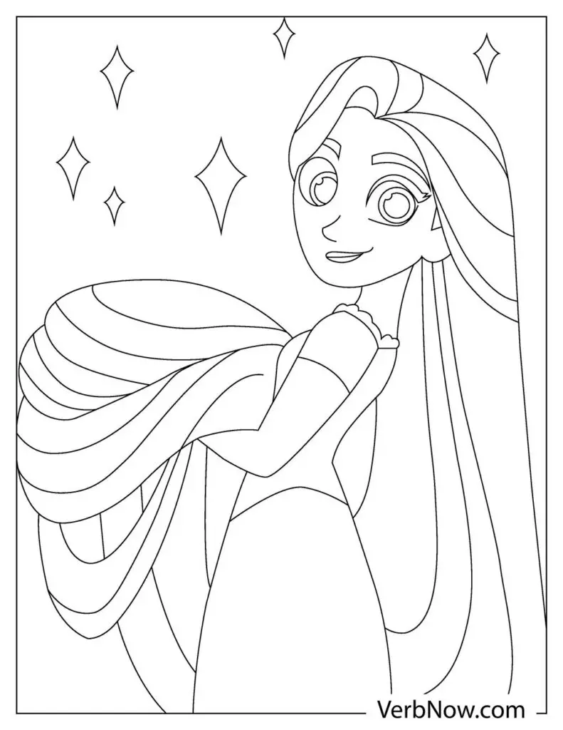 Free rapunzel coloring pages for download printable pdf