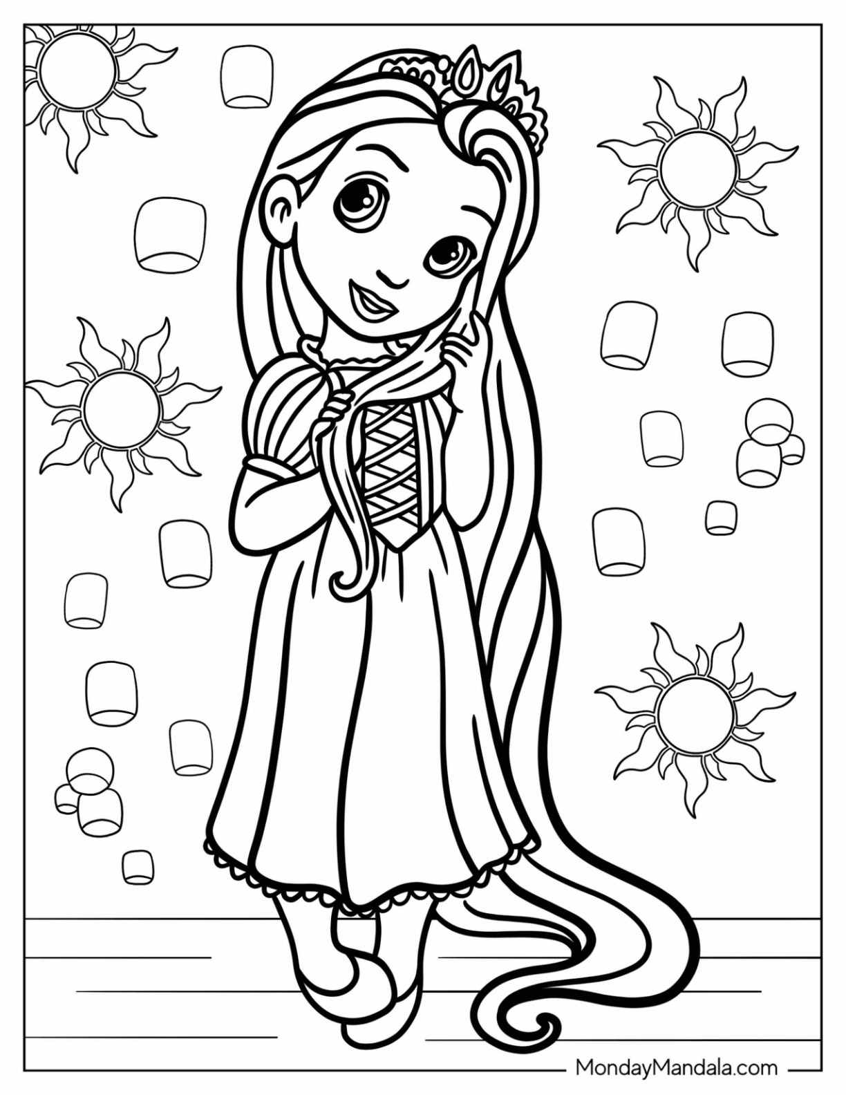 Disney princess coloring pages free pdf printables