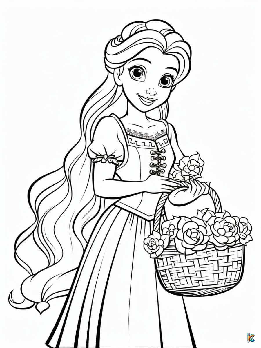 Rapunzel coloring pages â