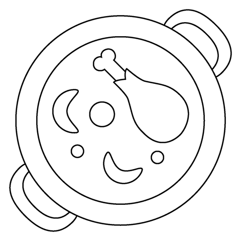 Shallow pan of food emoji coloring page free printable coloring pages