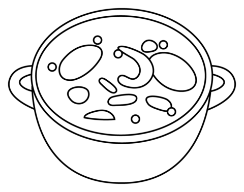 Pot of food emoji coloring page free printable coloring pages