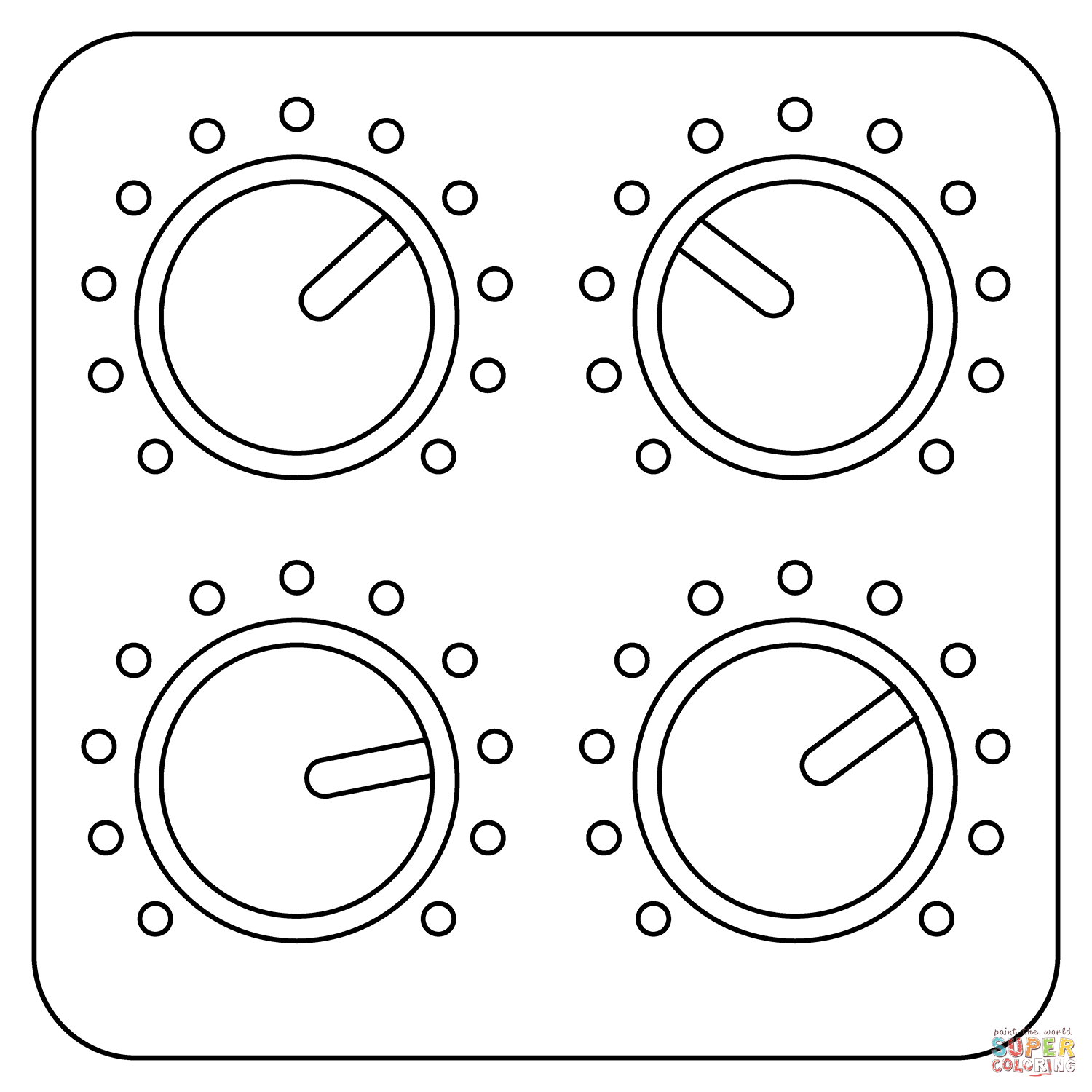 Control knobs emoji coloring page free printable coloring pages