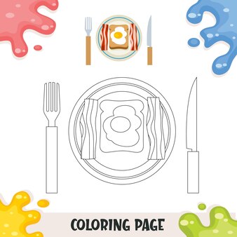 Page coloring book food images