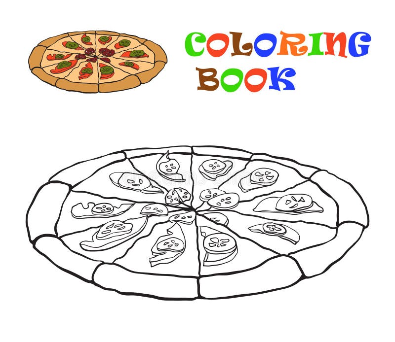 Pizza coloring stock illustrations â pizza coloring stock illustrations vectors clipart