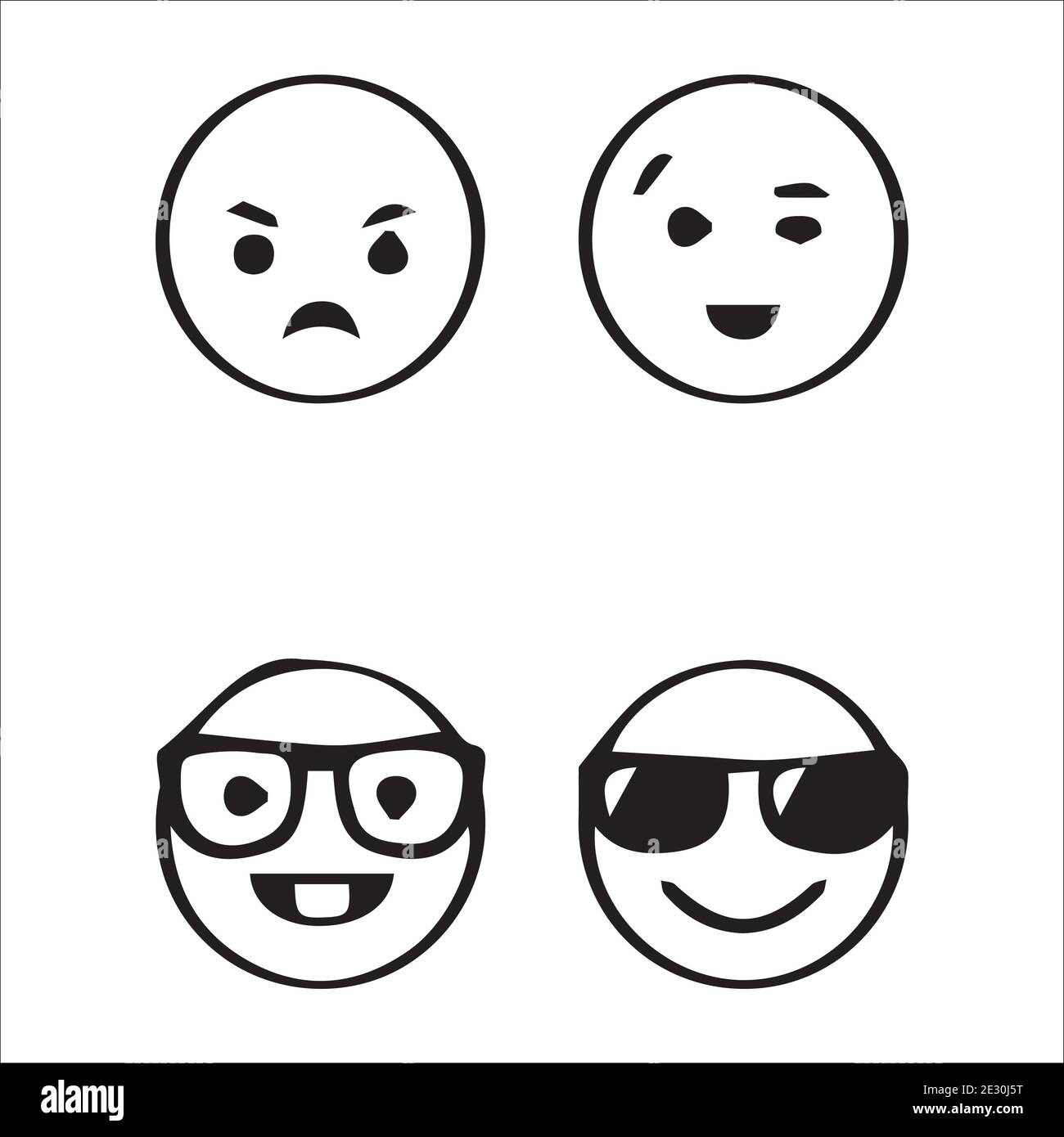 Angry emoji black and white stock photos images