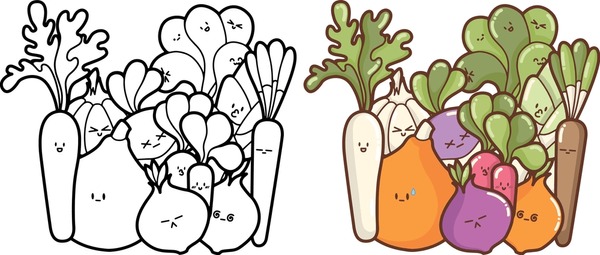 Thousand coloring page vegetable royalty