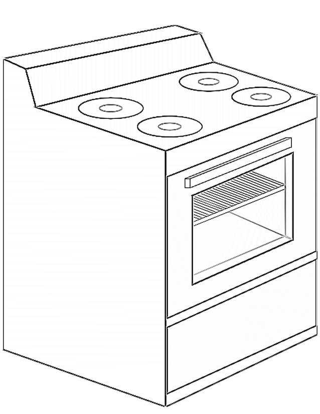 Stove oven coloring page