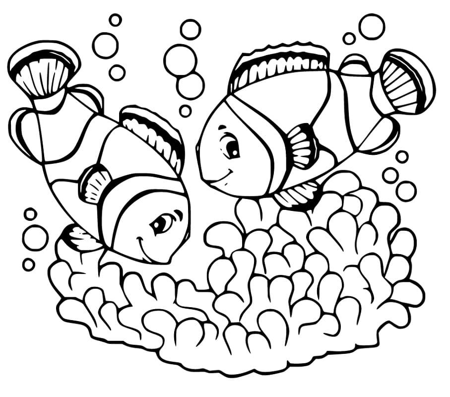 Cute clownfishes coloring page tranh ngáa äáºp äáng váºt