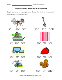 Letter blends worksheets