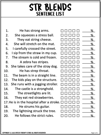 Str words speech therapy blends clusters