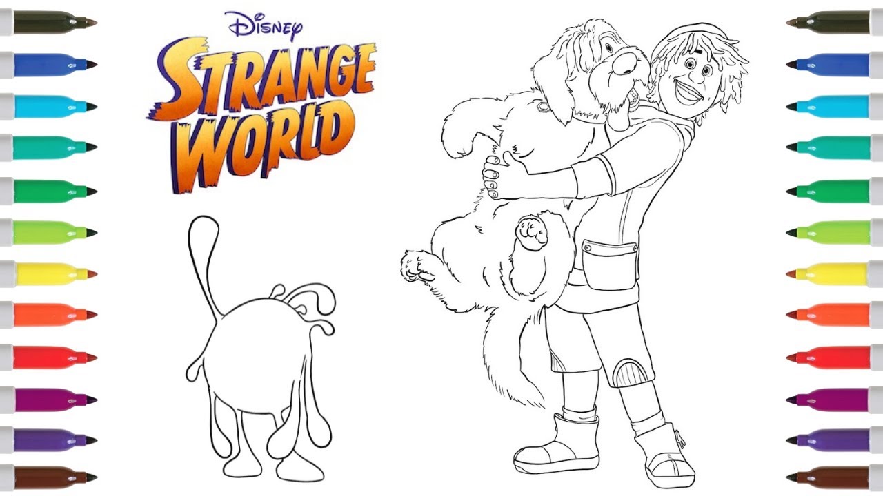 Disneys strange world coloring pages ethan clade legend splat syntact