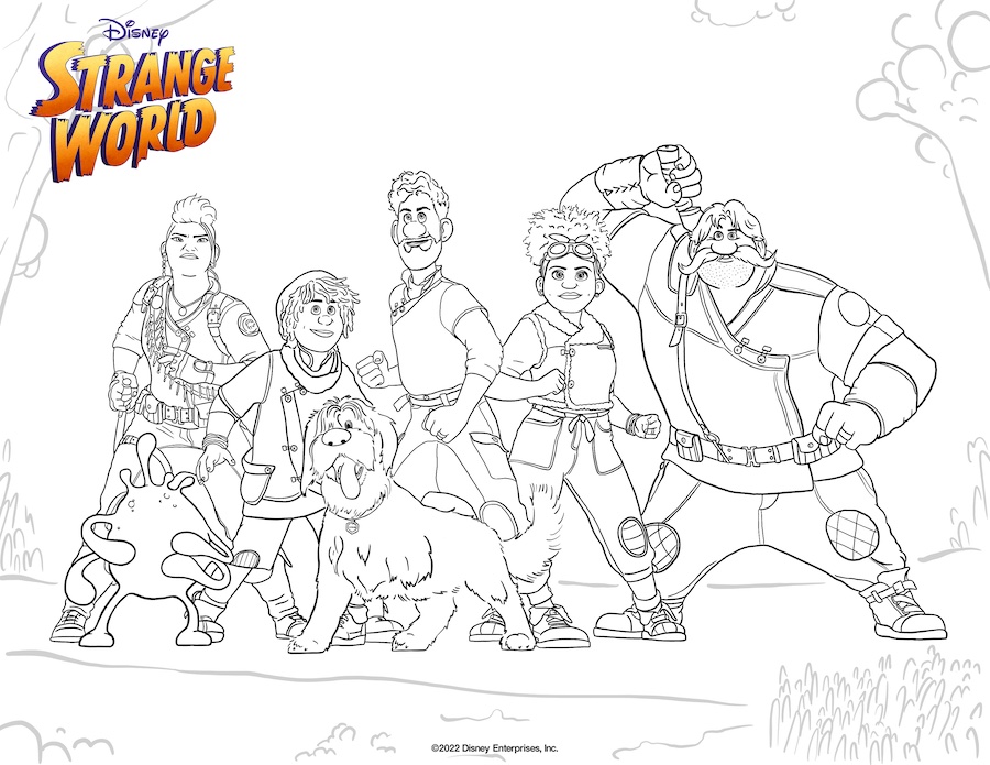 Strange world coloring pages