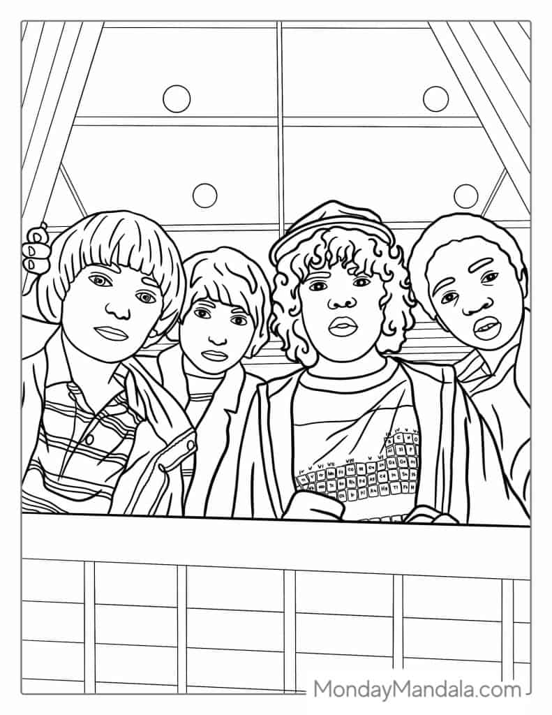 Stranger things coloring pages free pdf printables