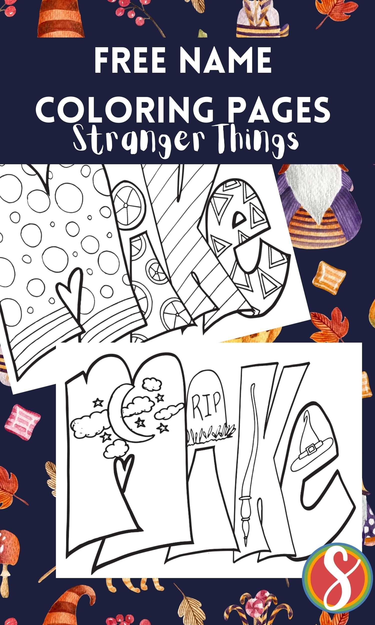 Stranger things coloring pages names â stevie doodles