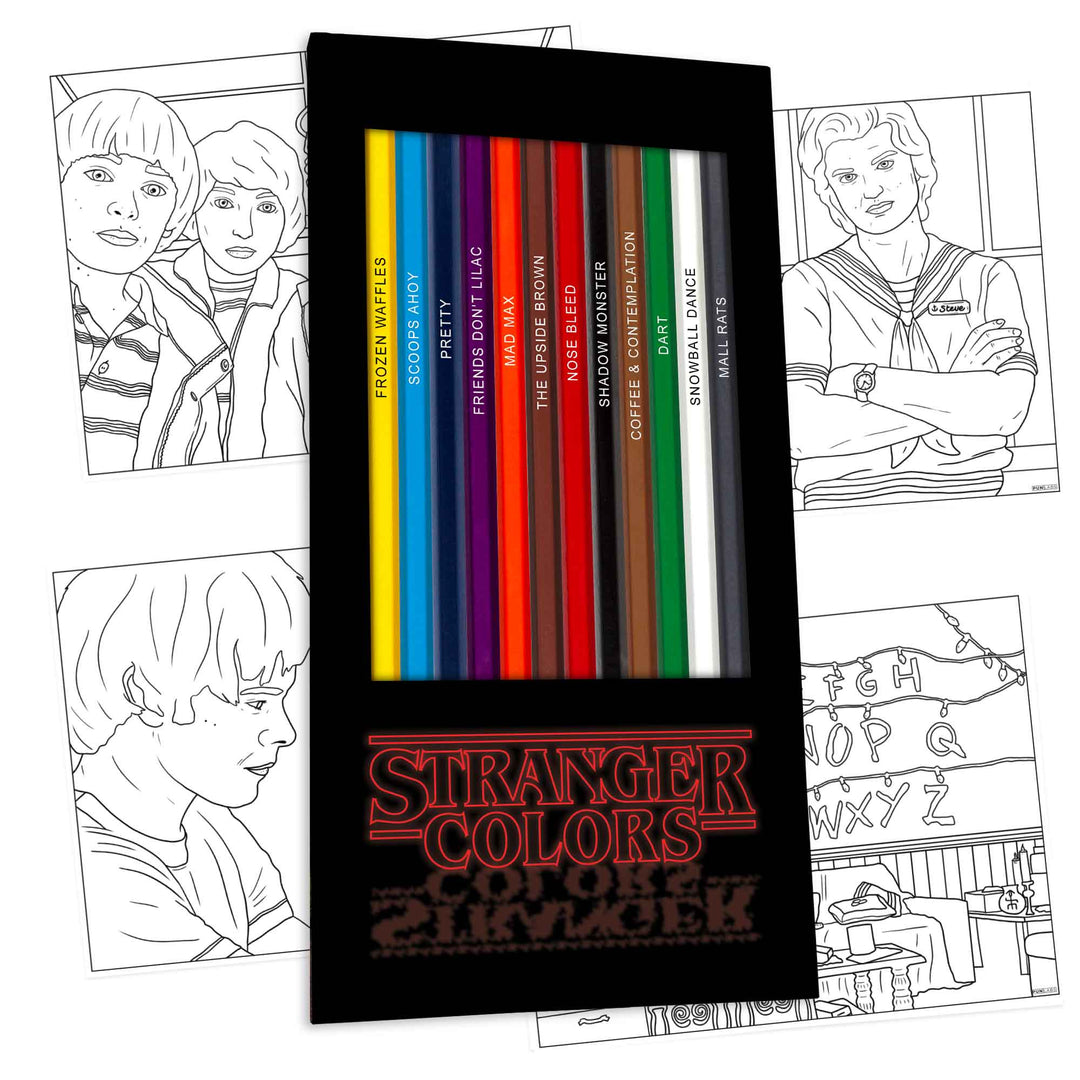 Stranger colors colored pencils coloring pages gift bundle â pop colors